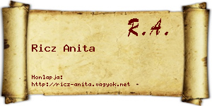 Ricz Anita névjegykártya